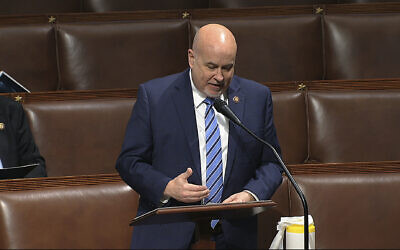 In this image from video, Rep. Mark Pocan, D-Wis., speaks on the floor of the House of Representatives at the U.S. Capitol in Washington, Thursday, April 23, 2020. (House Television via AP)