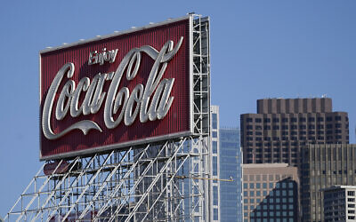A Coca-Cola sign is shown in San Francisco, on October 27, 2020. (Jeff Chiu/AP)