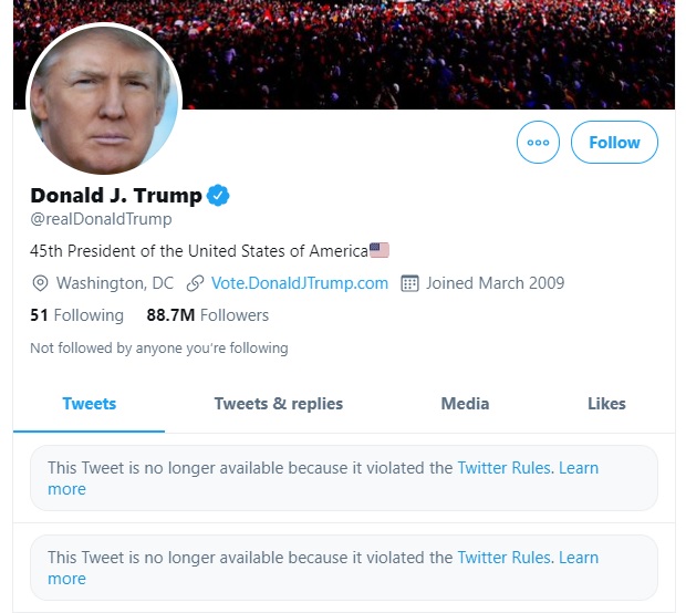 Amid violence, Twitter suspends Trump account, threatens permanent ban |  The Times of Israel