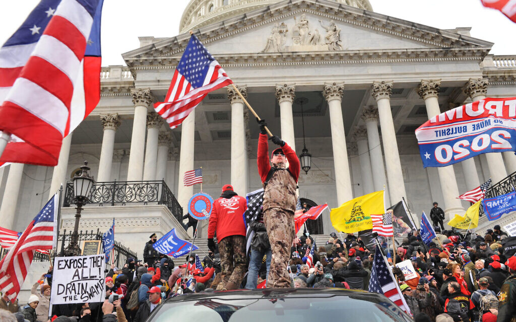 The Pro-Trump rally at the US Capitol, Washington DC on January 6, 2021 (Lloyd Wolf via JTA)