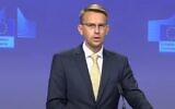 European Union spokesman Peter Stano in September 2020 (video screenshot)