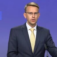 European Union spokesman Peter Stano in September 2020 (video screenshot)