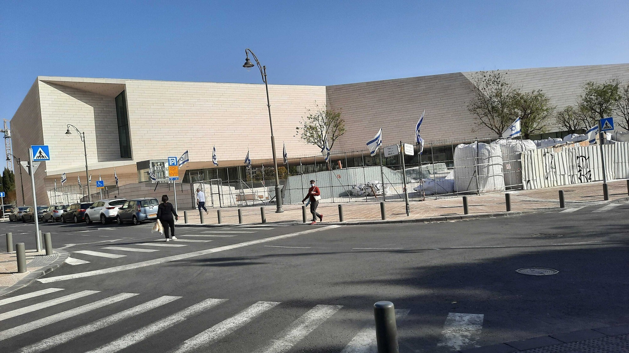 A view of the under-construction Museum of Tolerance Jerusalem on April 5, 2021. (Joshua Davidovich/Times of Israel)