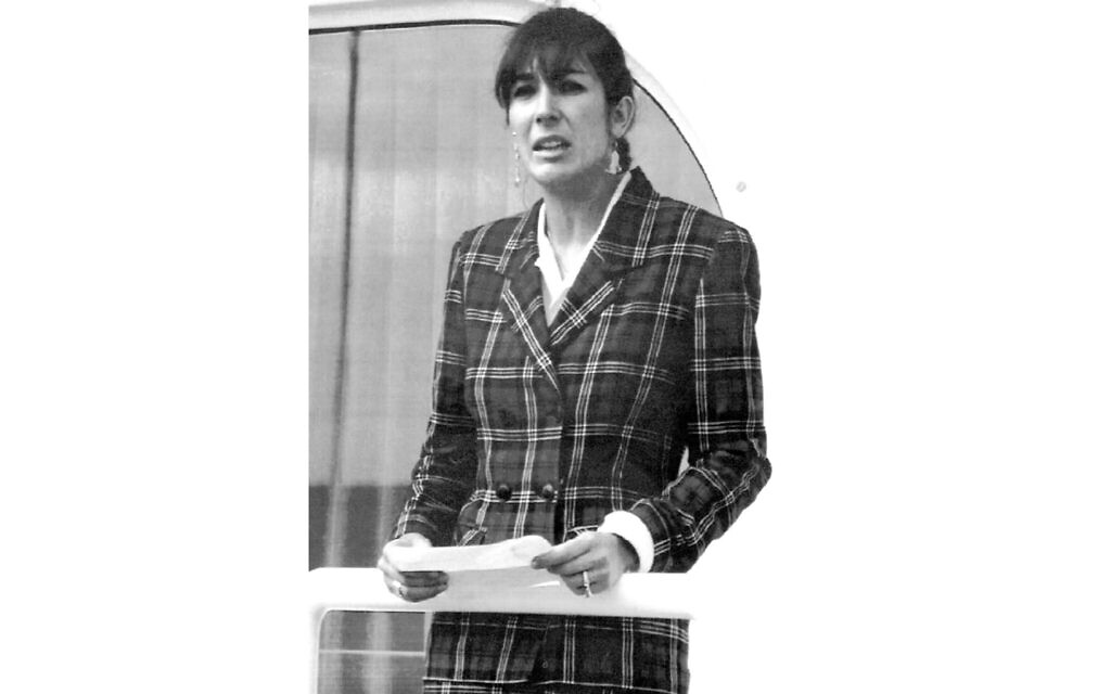 Ghislaine Maxwell, daughter of late British publisher Robert Maxwell, reads a statement in Spanish in which she expressed her family's gratitude to the Spanish authorities, aboard the Lady Ghislaine in Santa Cruz de Tenerife, November 7, 1991. (AP Photo/Dominique Mollard, File)