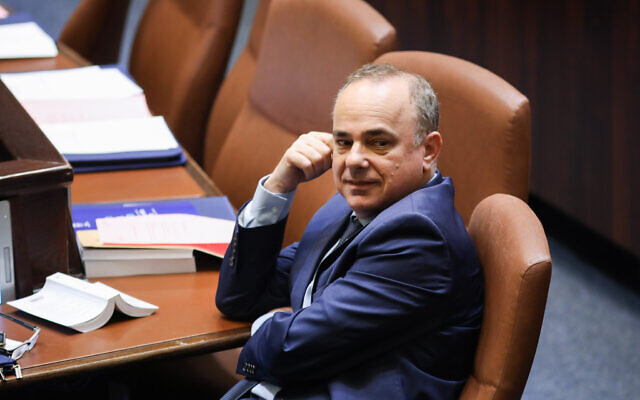 Energy Minister Yuval Steinitz during a discussion on a bill to dissolve the parliament, at the Knesset, in Jerusalem on May 29, 2019. (Hadas Parush/Flash90)