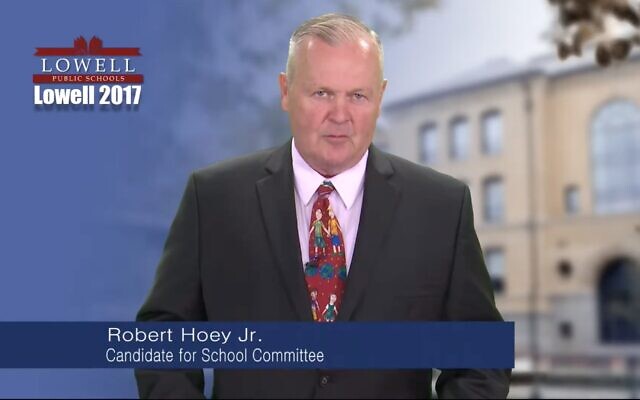 Lowell School Committee member Bob Hoey (Screenshot from YouTube via JTA)