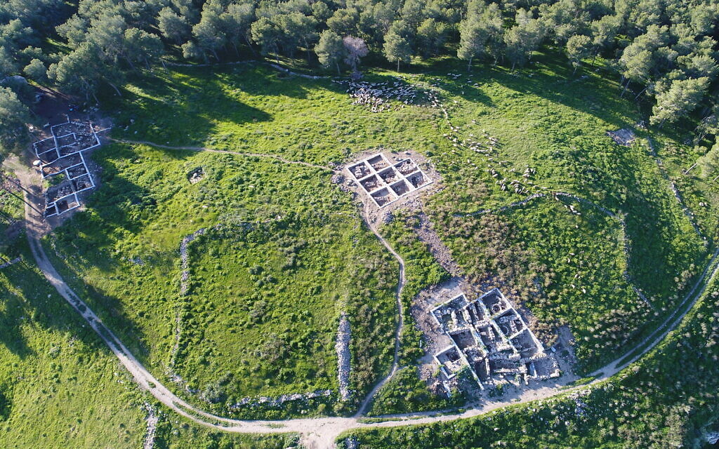 An aerial view of what is likely the biblical city of Ziklag. (Courtesy of Ziklag Excavation Expedition)