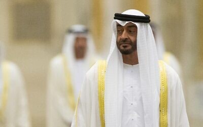 United Arab Emirates Prince Mohammed bin Zayed al-Nahyan in Abu Dhabi, Oct. 15, 2019. (AP Photo/Alexander Zemlianichenko, Pool)