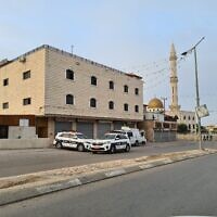 Illustrative: Police units in the Bedouin city of Rahat after a shooting incident, April 8, 2021. (Israel Police)
