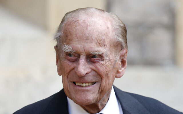 In this July 22, 2020 file photo, Britain's Prince Philip arrives for a ceremony for the transfer of the Colonel-in-Chief of the Rifles from himself to Camilla, Duchess of Cornwall, at Windsor Castle, England (Adrian Dennis/Pool via AP, File)