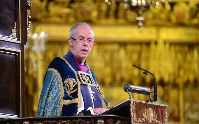 Archbishop of Canterbury Justin Welby in Westminster Abbey, London,  November 11, 2018. (Paul Grover/Pool photo via AP)