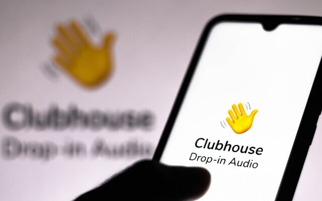 The Clubhouse app on an iPhone. (Rafael Henrique/SOPA Images/LightRocket via Getty Images)