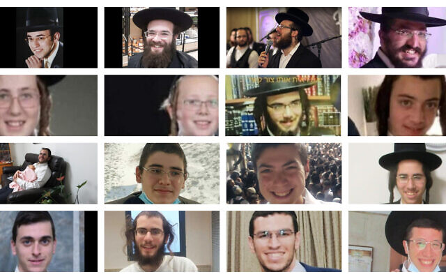 Top row (L-R): Menahem Zakbah, Simcha Diskind, Shraga Gestetner, Shimon Matalon; 2nd row (L-R): Moshe Natan Neta Englard, Yehoshua Englard, Yosef David Elhadad, Moshe Mordechai Elhadad; 3rd row (L-R): Haim Seler, Yedidia Hayut, Daniel (Donny) Morris, Nahman Kirshbaum; 4th row (L-R): Abraham Daniel Ambon; Yedidya Fogel, Yisrael Anakvah, Moshe Ben Shalom