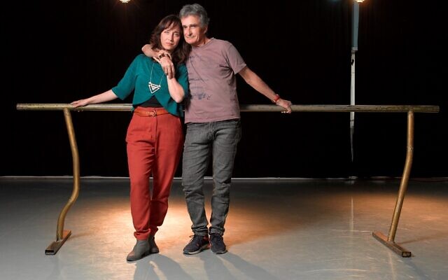 Daniel Kolben with her father, famed choreographer and dancer Amir Kolben, ahead of their new work for the Israel Festival, being performed June 9, 2021 (Courtesy Relly Avrahami)