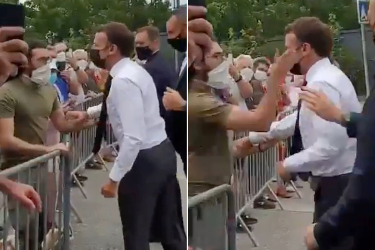 France&#39;s Macron slapped in the face during visit to small town | The Times  of Israel
