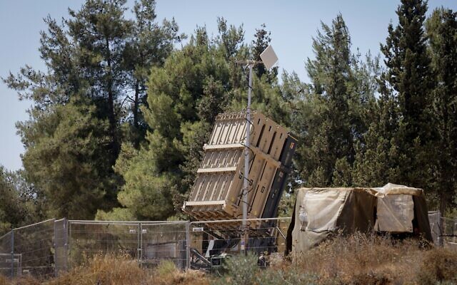 An Iron Dome anti-missile battery seen on June 15, 2021 (Olivier Fitoussi/ Flash90)