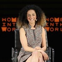 In this file photo taken on April 7, 2016, Journalist Masih Alinejad speaks onstage at the 7th Annual Women In The World Summit at the Lincoln Center in New York City. (Jemal Countess / GETTY IMAGES NORTH AMERICA / AFP)