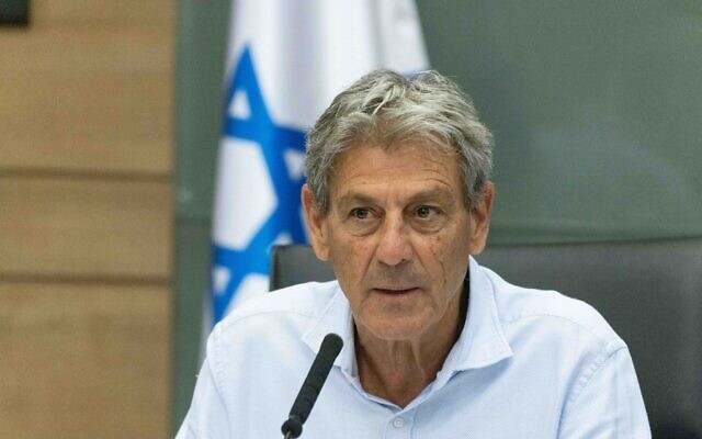 Ram Ben-Barak leads a Defense and Foreign Affairs Committee meeting at the Knesset in Jerusalem, July 5, 2021 (Yonatan Sindel/Flash90)