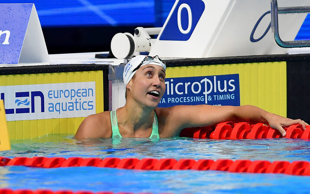 Andi Murez at the European Championships in Budapest in May 2021. (Israel Swimming Assocation)