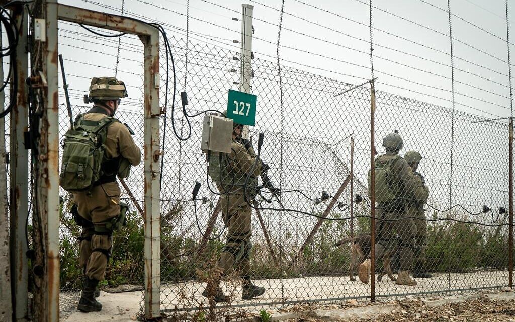 IDF troops patrol the border with Lebanon in an undated photograph. (Israel Defense Forces)