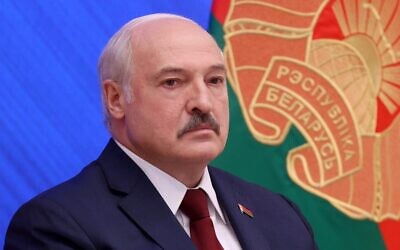 Belarus' President Alexander Lukashenko looks on during a press conference in Minsk on August 9, 2021. (Pavel Orlovsky/Belta/AFP)