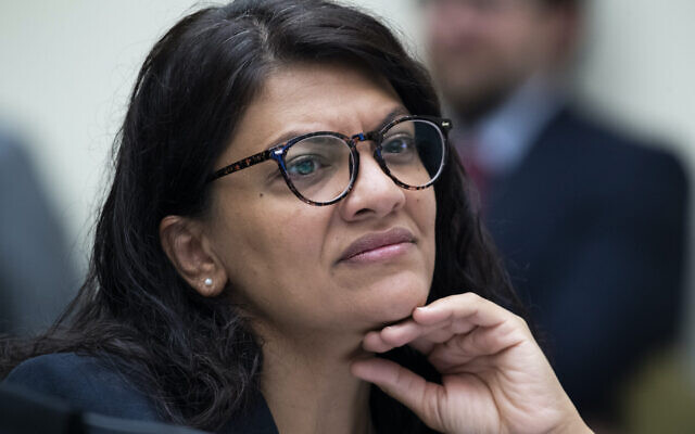 Rep. Rashida Tlaib, Democrat of Michigan, at a House Financial Services Committee hearing, July 20, 2021. (Tom Williams/CQ Roll Call/Getty Images)