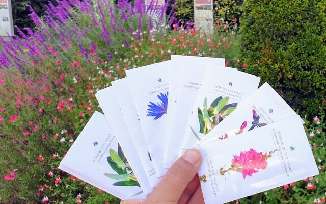 Some of the heritage seed packets at the Jerusalem Botanical Gardens (Courtesy Jerusalem Botanical Gardens)