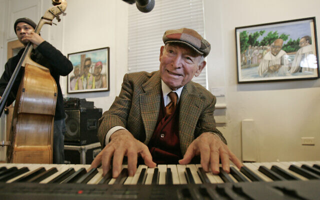 George Wein plays with a jazz band in New Orleans at the New Orleans Jazz & Heritage Festival, December 16, 2008. (AP Photo, File)