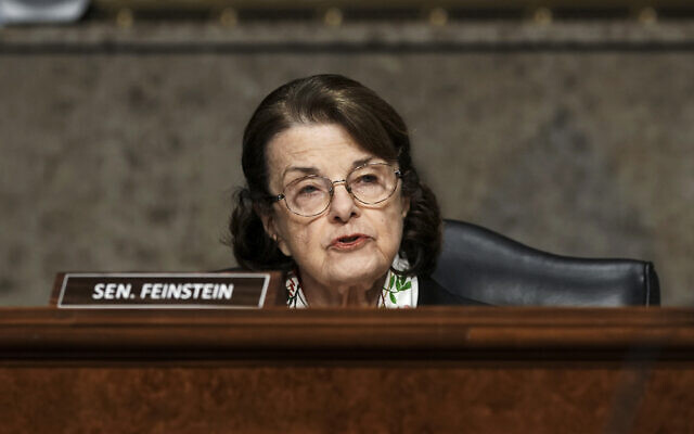 Sen. Dianne Feinstein speaks during a Senate Committee on Homeland Security and Governmental Affairs and Senate Committee on Rules and Administration joint hearing on March 3, 2021, examining the January 6 attack on the US Capitol in Washington, DC.(Greg Nash/Pool Photo via AP)