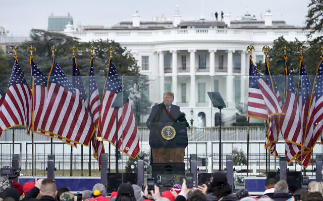 In this Jan. 6, 2021 file photo, President Donald Trump speaks at a rally in Washington. (AP Photo/Jacquelyn Martin, File)