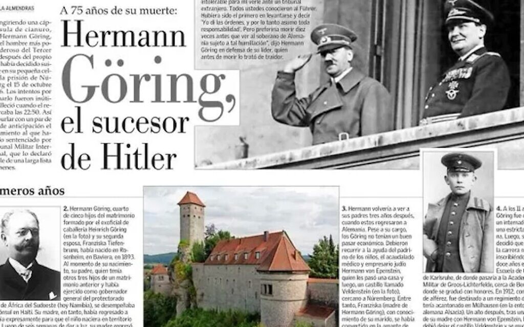 Diario chileno agradece con indignación al líder nazi Hermann Göring