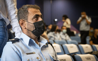 Israel Police Northern District Chief Shimon Lavi arrives to testify before the Meron disaster commission of inquiry, on August 22, 2021. (Yonatan Sindel/Flash90)