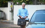 Ronen Bar, the new head of the Shin Bet, leaves his home in Rishpon on October 11, 2021. (Flash90)