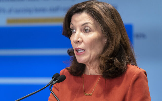 New York State Governor Kathy Hochul. (Lev Radin/Pacific Press/LightRocket via Getty Images/JTA)