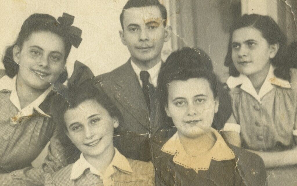 The final photo of the Ebert children all together, in 1943. From left to right: Piri, Berta, Imi, Lily and Rene. Brother Bela is not pictured. (Courtesy)