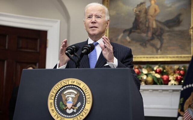 US President Joe Biden delivers remarks on the Omicron COVID-19 variant following a meeting with his COVID-19 response team at the White House on November 29, 2021 in Washington, DC. (Anna Moneymaker/ Getty Images/ AFP)