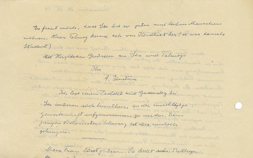 La carta manuscrita de Einstein a subasta describe el ‘enorme’ antisemitismo estadounidense