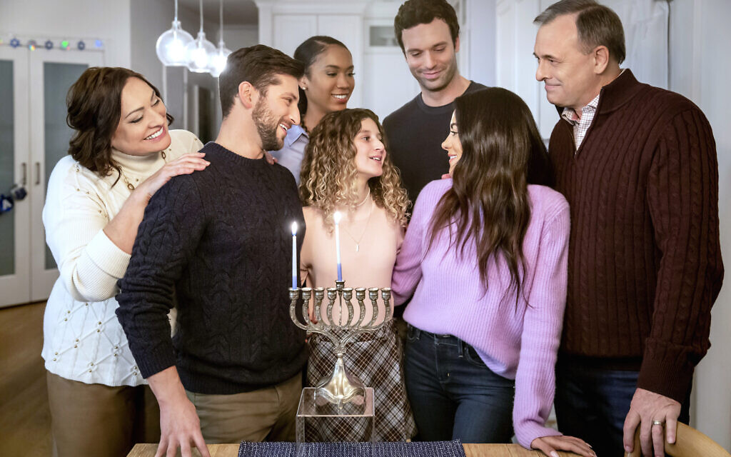 The cast of 'Eight Gifts of Hanukkah,' premiering in 2021 on Hallmark. (Courtesy Hallmark)