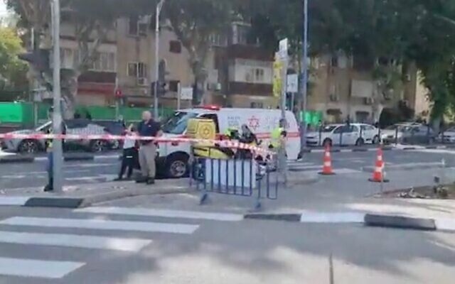 Screen capture from video taken near Rambam Medical Center in Haifa of a hunt for a suspected suicide bomber, November 29, 2021. (Twitter)