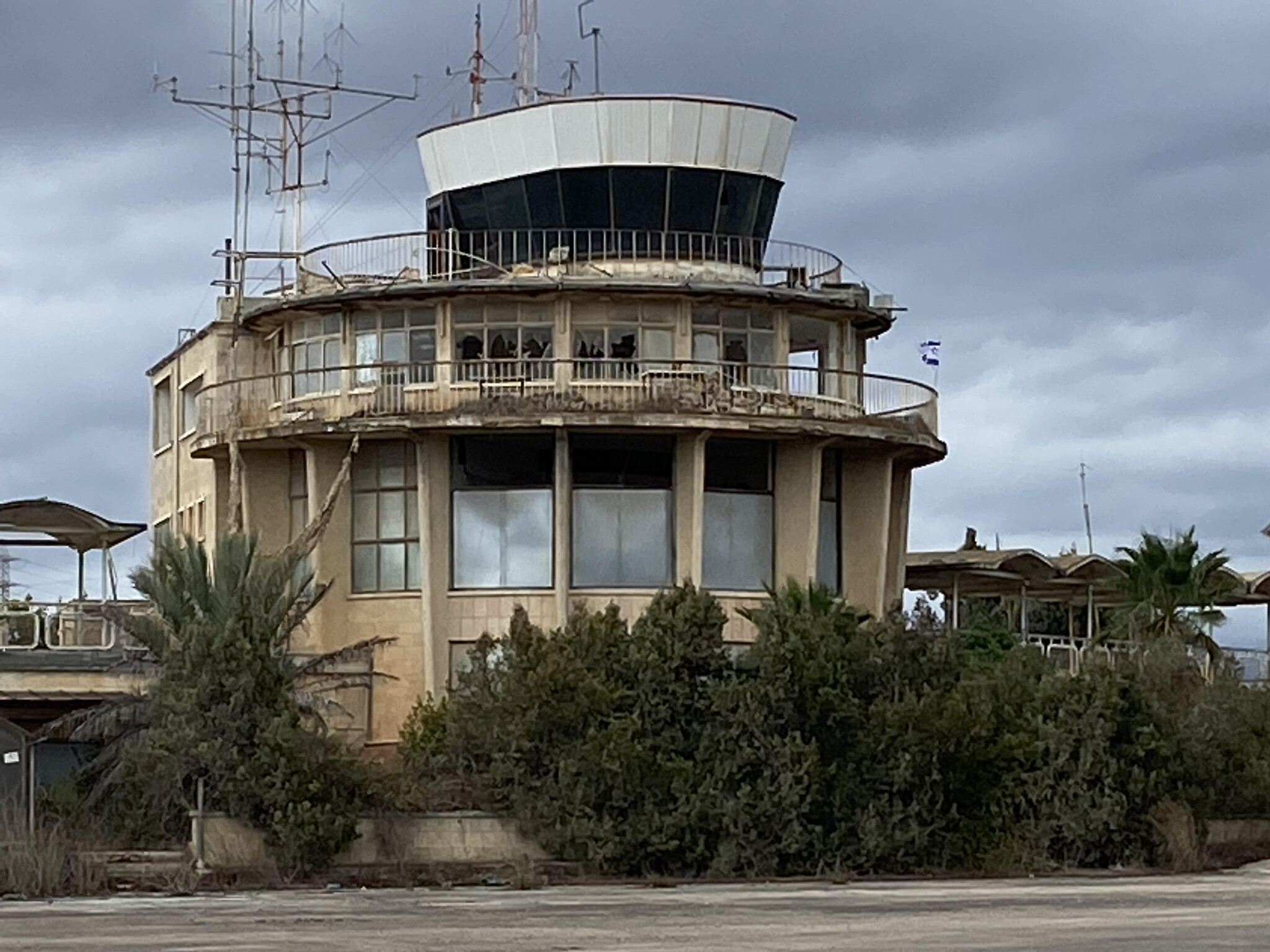 The terminal at what was once Jerusalem Airport at Atarot, November 2021. (David Horovitz / Times of Israel)