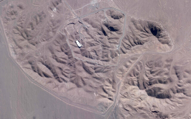 Iran's underground Fordo nuclear facility outside of Qom, Iran, October 23, 2021. (Planet Labs Inc. via AP)
