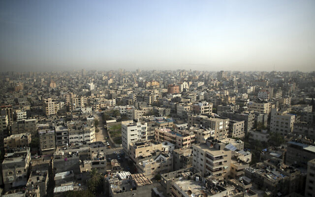 A general view of Gaza City is seen December 12, 2021. (AP Photo/ Khalil Hamra)