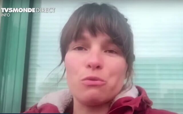Screen capture from video of Blandine Briere whose brother Benjamin Briere, a French citizen, is being held in Iran on espionage charges, May 2021. (YouTube)