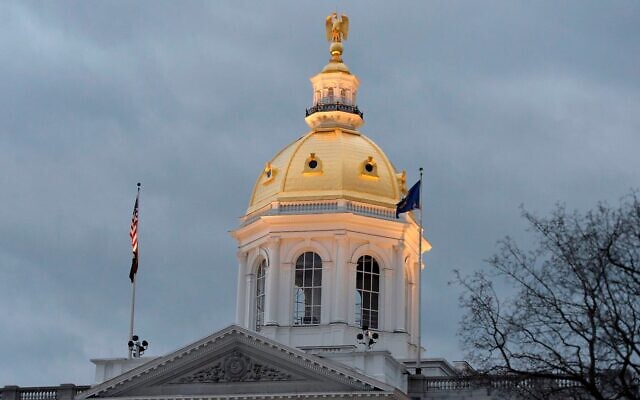 The New Hampshire State House in Concord, Feb. 3, 2020. (Joseph Prezioso/AFP via Getty Images via JTA)