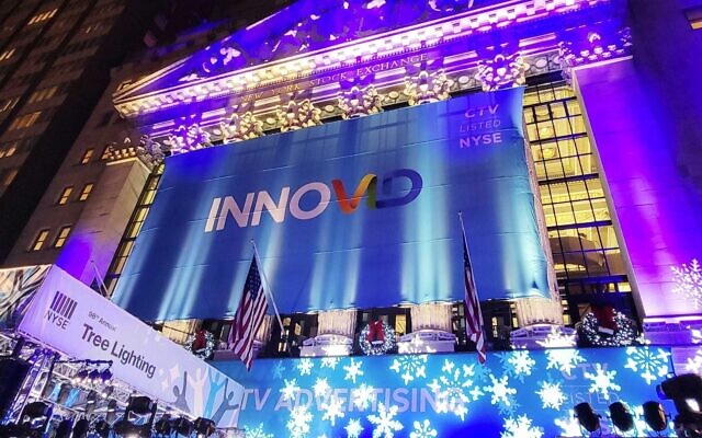 Israeli company Innovid, the developer of a smart TV advertising delivery and measurement platform, debuts on New York Stock Exchange, December 1, 2021.  (Innovid)