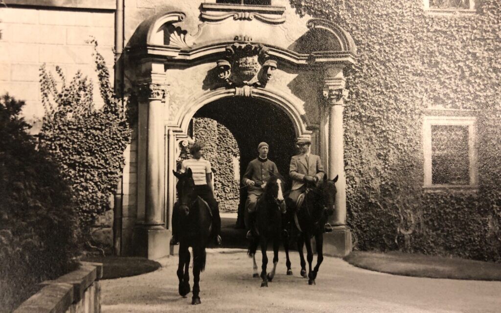 Prince Friedrich zu Solms-Baruth III on horseback with friends in this undated photo. (Courtesy Prince Friedrich zu Solms-Baruth V)