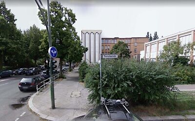 A car drives down Berlin's street named for Heinrich von Treitschke. (Google Maps via JTA)