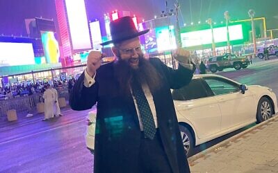 Main picture: Rabbi Jacob Yisrael Herzog in Riyadh, 2021. (Courtesy)