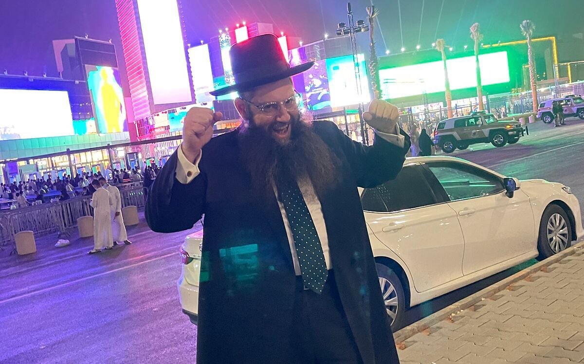 Main picture: Rabbi Jacob Yisrael Herzog in Riyadh, 2021. (Courtesy)