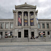 The Huntington Ave. facade of the Museum of Fine Arts, Boston on March 12, 2020. (David L. Ryan/The Boston Globe via Getty Images via JTA)